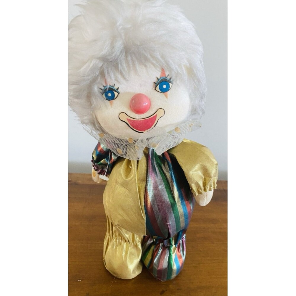 Vtg 1985 Regency Musical Wind Up Clown Doll Moving Head & Music Box Works  video